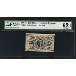 1863 Ten Cents Third Issue Fractional Currency Note PMG 62EPQ