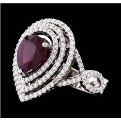 18KT White Gold 3.30ct Ruby and Diamond Ring