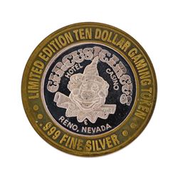 .999 Silver Circus Circus Hotel & Casino Reno $10 Gaming Token Limited Edition
