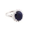 Image 1 : 14KT White Gold 3.54ct Sapphire and Diamond Ring
