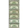Image 2 : Lot of (6) 1953B $5 Silver Certificate Notes