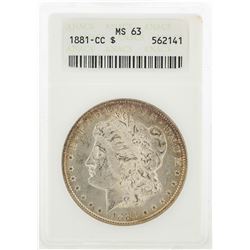 1881-CC $1 Morgan Silver Dollar Coin ANACS MS63