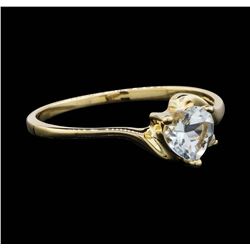 10KT Yellow Gold 0.40ct Aquamarine and Diamond Ring
