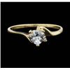 Image 2 : 10KT Yellow Gold 0.40ct Aquamarine and Diamond Ring