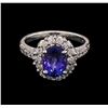 Image 2 : 14KT White Gold 2.52ct Tanzanite and Diamond Ring