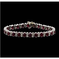 14KT White Gold 13.18ctw Ruby and Diamond Bracelet
