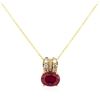 Image 2 : 14KT Yellow Gold 1.89ct Ruby and Diamond Pendant With Chain