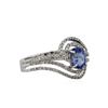 Image 2 : 14KT White Gold 1.14ct Sapphire and Diamond Ring