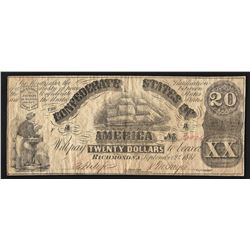 1861 $20 The Confederate States of America Note