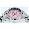 Image 3 : Rolex Ladies Stainless Steel Ruby and Diamond Datejust Wristwatch
