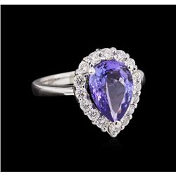 14KT White Gold 2.62ct Tanzanite and Diamond Ring
