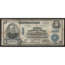1902 $5 The First National Bank of Kansas City National Currency Note