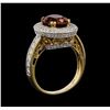 Image 4 : 14KT Yellow and Rhodium Plating Gold 3.00ct Tourmaline and Diamond Ring