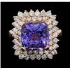 Image 2 : 14KT Rose Gold 7.37ct Tanzanite and Diamond Ring