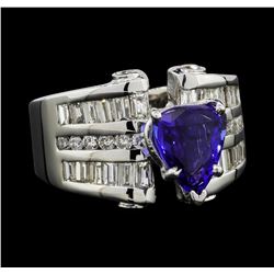 14KT White Gold 2.40ct Tanzanite and Diamond Ring