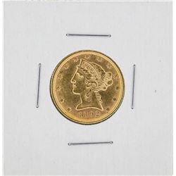1892 $5 Liberty Head Half Eagle Gold Coin