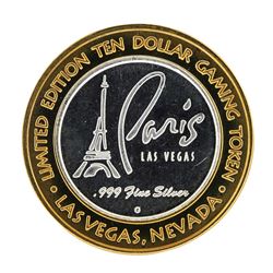 .999 Silver Paris Las Vegas Nevada $10 Casino Limited Edition Gaming Token