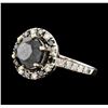 Image 1 : 14KT White Gold 4.76ctw Black Diamond Ring