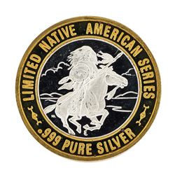 .999 Silver Chief Medicine Crow $10 Casino Limited Native American Series Gaming