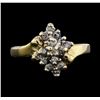 Image 2 : 14KT Yellow Gold 0.25ctw Diamond Cluster Ring