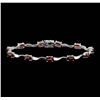 Image 1 : 14KT White Gold 5.00ctw Garnet Bracelet
