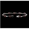 Image 4 : 14KT White Gold 5.00ctw Garnet Bracelet