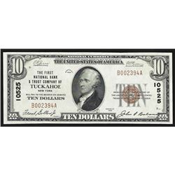 1929 $10 Tuckahoe New York National Currency Bank Note