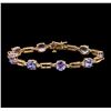 Image 1 : 14KT Rose Gold 9.29ctw Tanzanite and Diamond Bracelet