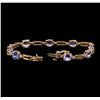 Image 3 : 14KT Rose Gold 9.29ctw Tanzanite and Diamond Bracelet