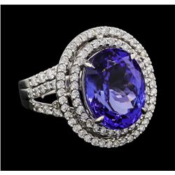 18KT White Gold 8.16ct Tanzanite and Diamond Ring