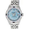 Image 1 : Rolex Ladies Stainless Steel Sapphire and Diamond Datejust Wristwatch