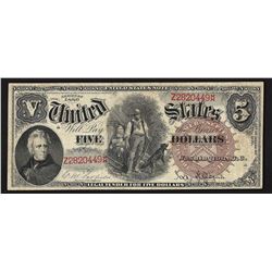 1880 $5 Legal Tender Woodchopper Note Large Brown Seal Fr. 70