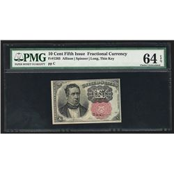 1874 Ten Cent Fifth Issue Fractional Currency Note PMG CU64EPQ