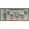 Image 1 : 1800's $5 The Stonington Bank of Connecticut Obsolete Note