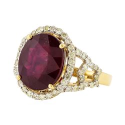14KT Yellow Gold 8.23ct Ruby and Diamond Ring