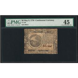 May 9, 1776 $6 Continental Currency Note PMG Choice XF45
