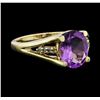 Image 1 : 10KT Yellow Gold 2.00ct Amethyst and Diamond Ring