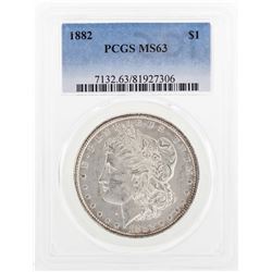1882 $1 Morgan Silver Dollar Coin PCGS MS63