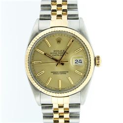 Rolex Mens Two Tone 14KT Yellow Gold Datejust Wristwatch