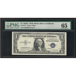 1935G $1 with Motto Silver Certificate Note PMG Gem Uncirculated 65