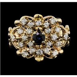 14KT Yellow Gold 0.50ct Sapphire and Diamond Ring