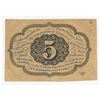 Image 2 : July 17, 1862 Five Cents First Issue Fractional Currency Note