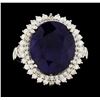 Image 2 : 14KT White Gold 12.62ct Sapphire and Diamond Ring