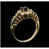 Image 4 : 14KT Yellow Gold 1.10ctw Sapphire and Diamond Ring