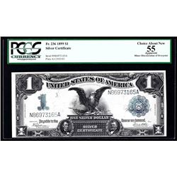 1899 $1 Black Eagle Silver Certificate Note PCGS Choice AU55 Apparent
