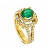 Image 4 : 14KT Yellow Gold 1.32ct Emerald and Diamond Ring