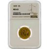 Image 1 : 1899 $5 Liberty Head Half Eagle Gold Coin NGC MS63