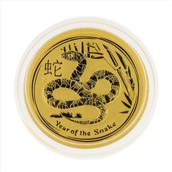 2013 $15 Australia 1/10 oz Lunar Year of the Snake Gold Coin BU