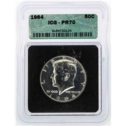 1964 Kennedy Half Dollar Coin ICG PR70