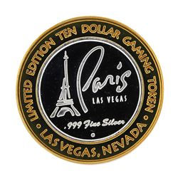 .999 Silver Paris Las Vegas Nevada $10 Casino Limited Edition Gaming Token